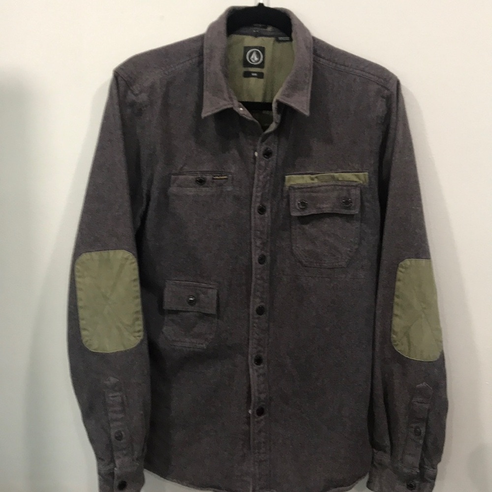 VOLCOM button down shirt with Elbow Patches
